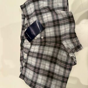 Brandy Melville Plaid Shorts - Black, White, Pink